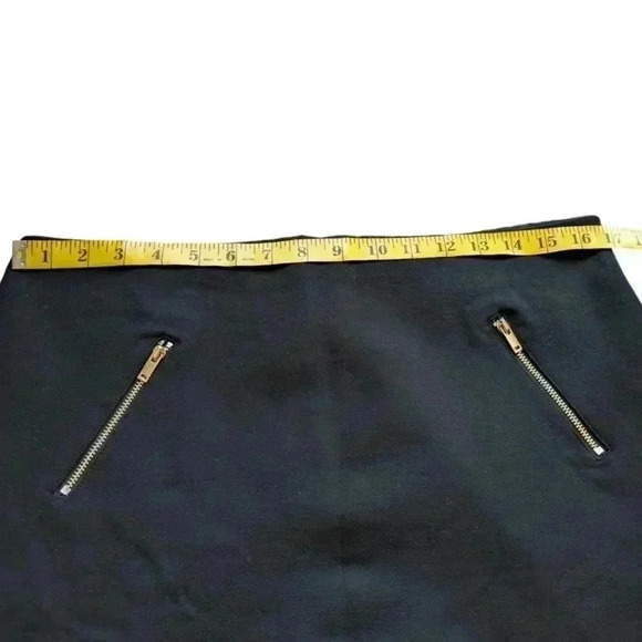 Simons Contemporaine Mini Skirt Black A-line Slanted Zipper Details Women's 10 - Picture 10 of 12